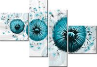 100 70CM OBRAZ 4 ELEM TURKUSOWE DMUCHAWCE 5 DRUK PŁÓTNO RAMA