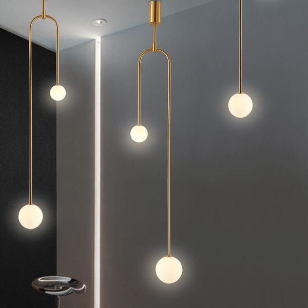 Zwisowa lampa łuk Loop ST-8928S brass Step balls do sypialni loft mosiądz zdjęcie 5