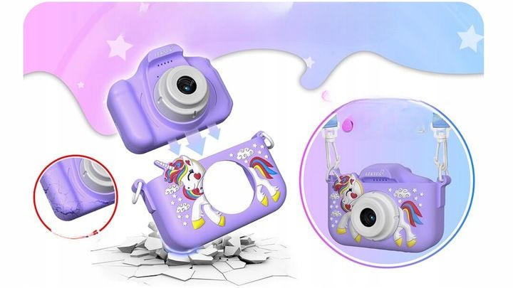 APARAT CYFROWY DLA DZIECI JEDNOROŻEC SELFIE KAMERA+KARTA 32GB MENU PL zdjęcie 16