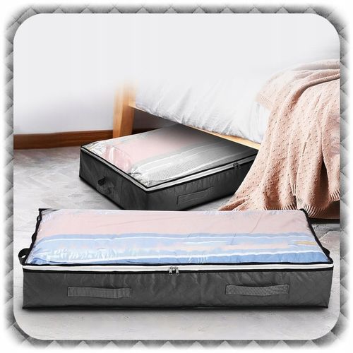 2x ORGANIZER NA POŚCIEL KOŁDRĘ Pojemnik Pokrowiec Ubrania pod Łóżko na Arena.pl