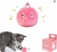 Piłka piłeczka interaktywna dla kota pluszowa różowa R17 zabawka Ćwierka