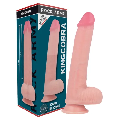 rockarmy kingcobra model silikonowy 24cm z przyssawką - beżowy na Arena.pl