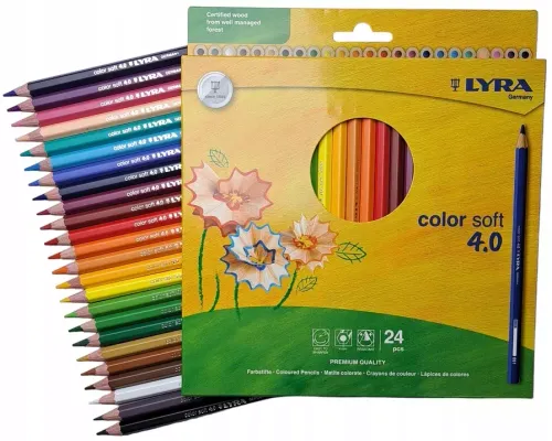 KREDKI OŁÓWKOWE LYRA COLOR SOFT 4.0 24 KOL. 2421240 na Arena.pl