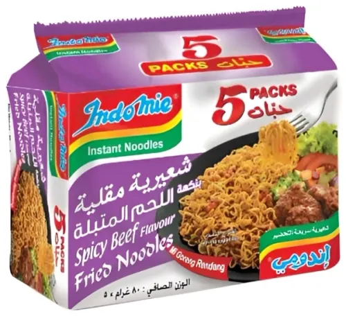 Makaron Instant Mi Goreng Rendang Spicy Beef, pikantny 5 x 80g - Indomie na Arena.pl