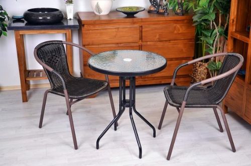 Krzesło ogrodowe Bistro rattanowe - czarne z brązową strukturą na Arena.pl