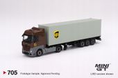 MINI GT MERCEDES-BENZ ACTROS with 40 Ft Container “UPS Europe” 1:64