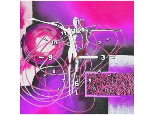 40X40CM ZEGAR TAŃCZĄCE POSTACIE FIOLECIE OBRAZ na Arena.pl