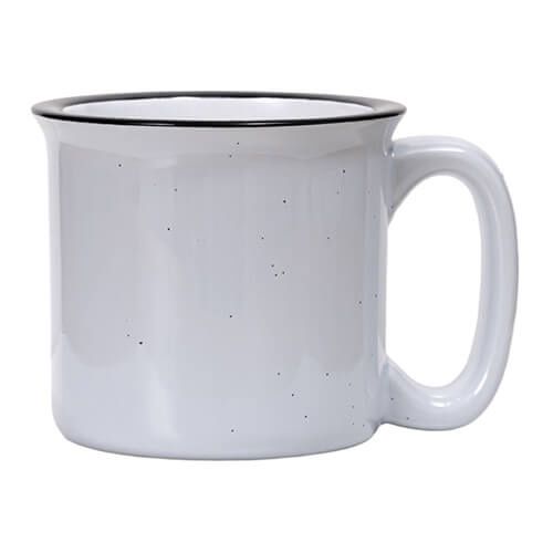 Kubek ceramiczny emaliowany 400 ml do sublimacji - w szare plamki na Arena.pl