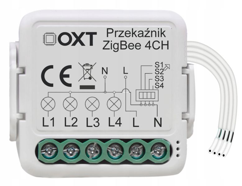 OXT Mini Przekaźnik 4 Obwody ZigBee TUYA 4x2,5A zdjęcie 1