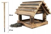 Karmnik Dla Ptaków Na Ziarno Duży Stojący Opalany Solidny + Słonecznik 500g