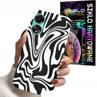 ETUI DO OPPO A78 4G - ABSTRAKCJA ZEBRA MODNE WZORY DLA KOBIET + SZKŁO