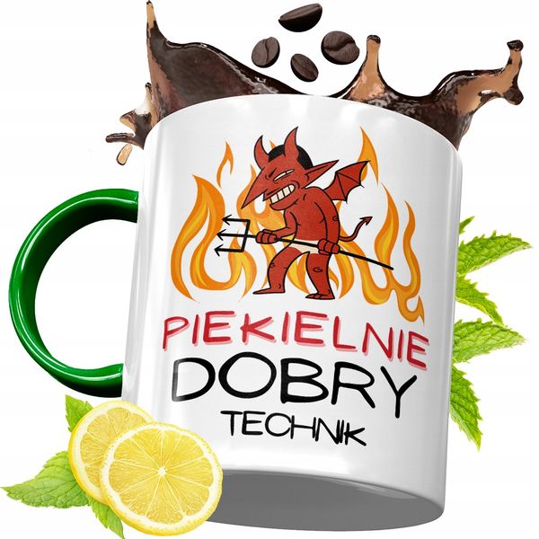 Kubek Zielony Dla Technika Na Urodziny Prezent Z Nadrukiem Ze Zdjęciem zdjęcie 1
