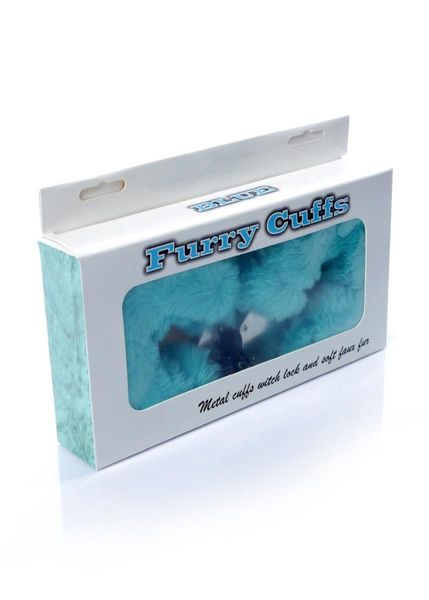 Kajdanki Fetish B - Series- Furry Cuffs Blue zdjęcie 5
