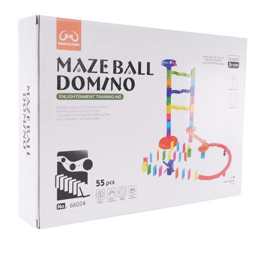 Mega Tor Kulkowy Domino Klocki 55 Elementów Zjeżdżalnie Pętle Serpentyny na Arena.pl