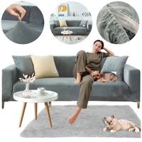 Pokrowiec na kanapę sofę wersalkę 3-osobową elastyczny welur szary velvet