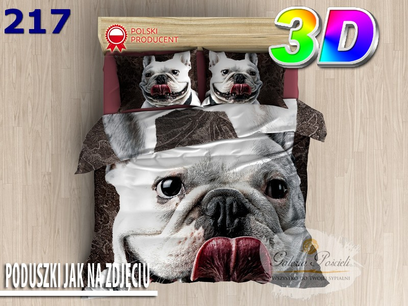 Pościel 3D bawełna satyna 160x200cm BULDOG zdjęcie 2
