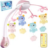 Karuzelka do Łóżeczka z Projektorem Gwiazd 500 Melodii Misie na Pilot