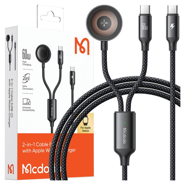 mcdodo ładowarka indukcyjna do apple watch 2w1 kabel do iphone zdjęcie 1