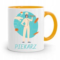 Kubek Żółty Prezent Dla Kucharza Kucharki Piekarz Z Nadrukiem Ze Zdjęciem