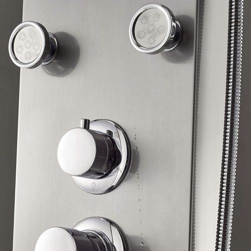 Srebrny panel prysznicowy deszczownica hydromasaż na Arena.pl