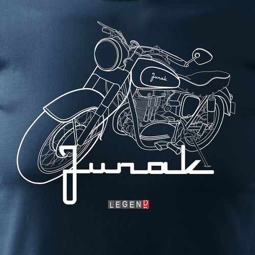 Koszulka z Junakiem z motocyklem na motor Junak męska granatowa REGULAR S na Arena.pl