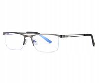 Okulary zerówki Męskie filtr Blue Light komputera OCHRONNE + ETUI + SZMATKA