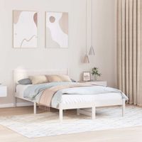 Ramka łóżka Biały 135 x 190 cm Lite drewno sosnowe