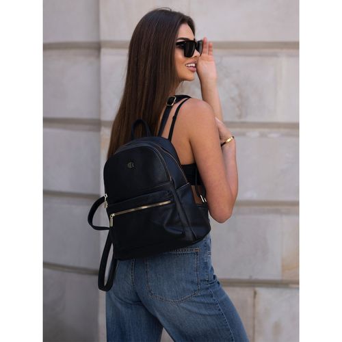 czarny plecak damski skóra ekologiczna z kieszeniami - rovicky na Arena.pl