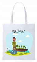 Dla Wędkarza Rybaka Torba Eco Biała Shopper Z Nadrukiem Ze Zdjęciem