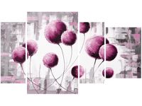 135CM 80 OBRAZ 4 ELEM ABSTRAKCYJNE DMUCHAWCE FUKSJI ŚCIENNY