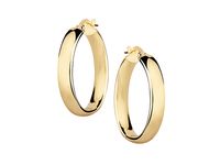 Eleganckie pozłacane srebrne kolczyki rynienki gładkie koła kółka polerowane połysk srebro 925 G0034G