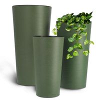 ZESTAW 3 szt DONICZKA DONICA WKŁAD KWIETNIK WYSOKA OGRODOWA ZIELONA 57cm