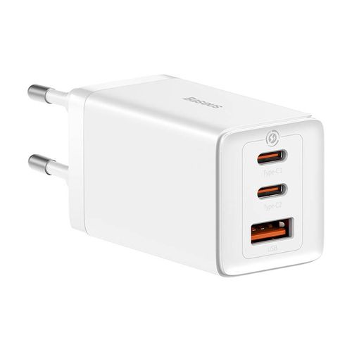 ładowarka sieciowa baseus gan5 pro 2xusb-c + usb, 65w (biała) na Arena.pl