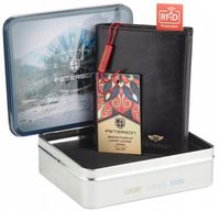 duży portfel męski czarny ze skóry naturalnej, bez zapięcia - peterson