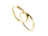 Eleganckie pozłacane srebrne kolczyki gładkie koła kółka 1,9cm srebro 925 K1906G