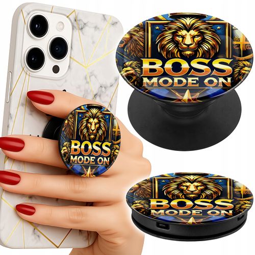 Uchwyt do telefonu Popsocket na palce/stojak BOSS LEW Z KORONĄ NA TARCZY na Arena.pl