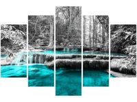 100CM 150CM OBRAZ 5 ELEM WODOSPAD ŚCIENNY