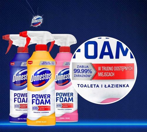 zestaw 3 x domestos power foam piana do mycia toalety i łazienki 435ml na Arena.pl
