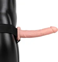 realrock hollow strap-on 24,5 cm - wibrujący model na pasku, regulowany
