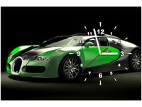 60CM 40CM ZEGAR OBRAZ ZIELONE BUGATTI VEYRON DRUK PŁÓTNO RAMA