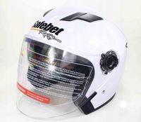 KASK MOTOCYKLOWY OTWARTY SKUTER QUAD ATV GOKART ROLKI BIAŁY BLENDA SZYBA M