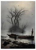 Plakat fantasy wrak wyspa 40x50 cm