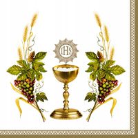 SERWETKI 33X33CM 20SZT KOMUNIA CHALICE WITH GRAPES POLMAK