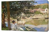 Obraz 90x60cm On the Bank of the Seine, Monet Vintage