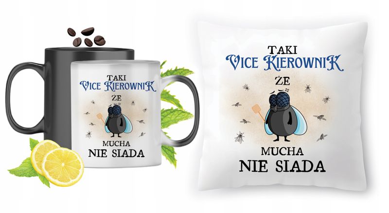 Dla Vice Kierownika Zestaw Kubek Magiczny + Poduszka Z Nadrukiem Ze Zdjęcie zdjęcie 1