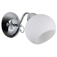 LAMPA ścienna MASSERI WL-6895-1 Italux szklana OPRAWA klasyczny kinkiet na wysięgniku chrom biały