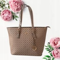 Torebka damska SHOPPER na ramię KHAKI Duża Torebka A4 miejska elegancka