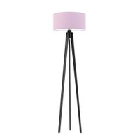 Lampa podłogowa MIAMI abażur jasny fioletowy stelaż hebanowy