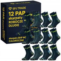 12 PAR skarpety ROBOCZE DŁUGIE skarpetki BHP WORK MOCNE CAŁOROCZNE 43-46