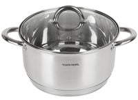 GARNEK ZE STALI NIERDZEWNEJ 2L INDUKCJA 18CM GAZ